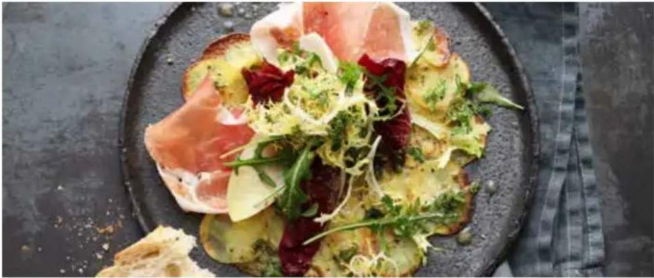 GRAEF SKS700 - Carpacho de patata con jamón y lechugas agrias - 1