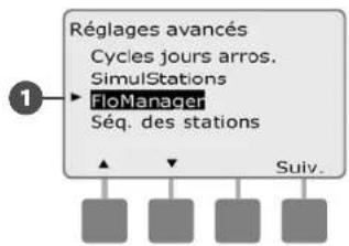 RAIN BIRD ESPLXMEF - Réglage du débit FloManager - 3