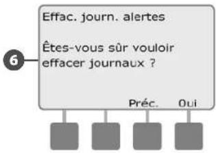 RAIN BIRD ESPLXMEF - Afficher et effacer les journaux des débits - 8