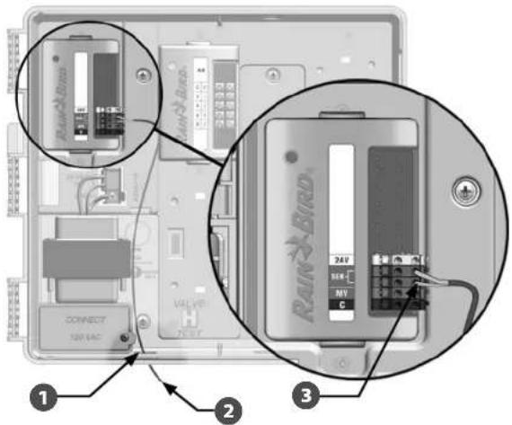 RAIN BIRD ESPLXMEF - Pour connecter une sonde météo locale câblée : - 1
