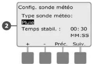 RAIN BIRD ESPLXMEF - Régler une sonde météo - 4