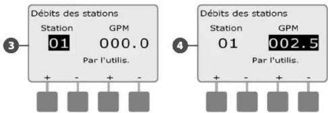 RAIN BIRD ESPLXMEF - Configurer manuellement les débits des stations - 3