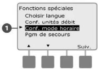 RAIN BIRD ESPLXMEF - Configuration du mode d'affichage de l'heure - 3
