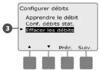 RAIN BIRD ESPLXMEF - Effacer les débits - 5