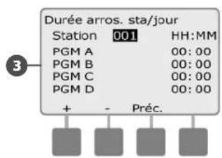 RAIN BIRD ESPLXMEF - Vérifiez la durée totale d'arrosage de toutes les stations : - 5