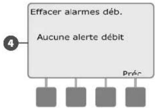 RAIN BIRD ESPLXMEF - Effacer les alarmes de débit - 6