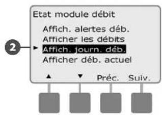 RAIN BIRD ESPLXMEF - Afficher et effacer les journaux des débits - 4