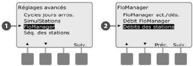 RAIN BIRD ESPLXMEF - Configurer manuellement les débits des stations - 2