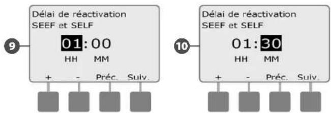 RAIN BIRD ESPLXMEF - Paramètres et actions SEEF et SELF - 11