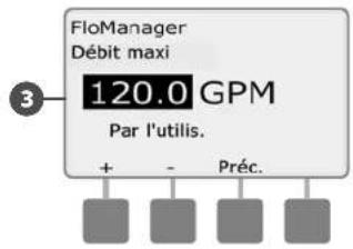 RAIN BIRD ESPLXMEF - Réglage du débit FloManager - 5