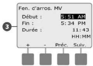 RAIN BIRD ESPLXMEF - Configurer une fenêtre d'arrosage MV - 5