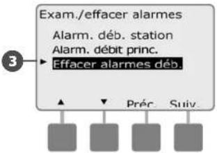 RAIN BIRD ESPLXMEF - Effacer les alarmes de débit - 5