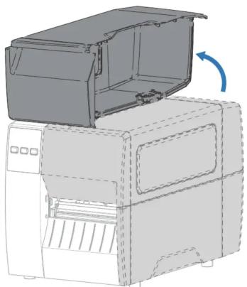 ZEBRA ZT111 - Ouvrez le capot d'accès aux supports - 1