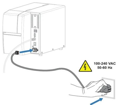 ZEBRA ZT111 - Conecte la impresora a una toma de corriente Branchez l'imprimante sur une prise électrique - 1
