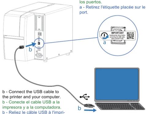 ZEBRA ZT111 - Connectez le câble USB - 1