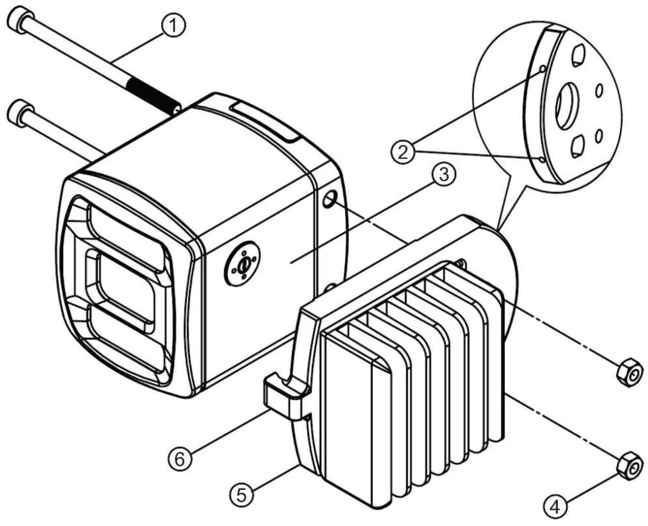 IFM E3D303 - Montage du E3D302 pour fonctionnement horizontal de l'appareil - 1
