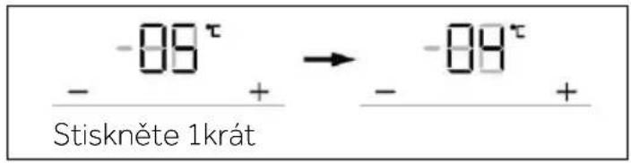 -08^τ Stiskněte 1krát - + → -08^τ +
