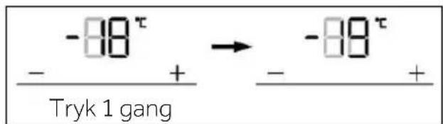 -88^τ - + → -89^τ Tryk 1 gang