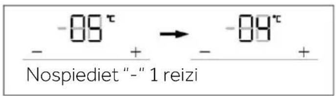 -09° → -09° - + - + Nospiediet '-' 1 reizi