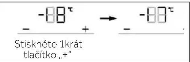-88° Stiskněte 1krát tlačítko „+“