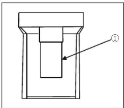 Technical diagram of a mechanical component with labeled part ①