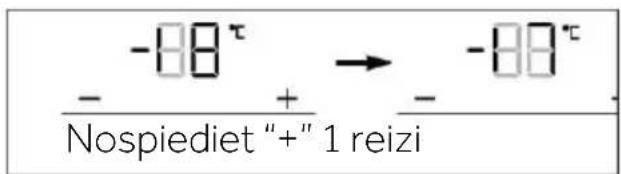-88^τ - + → -88^τ Nospiediet "+" 1 reizi