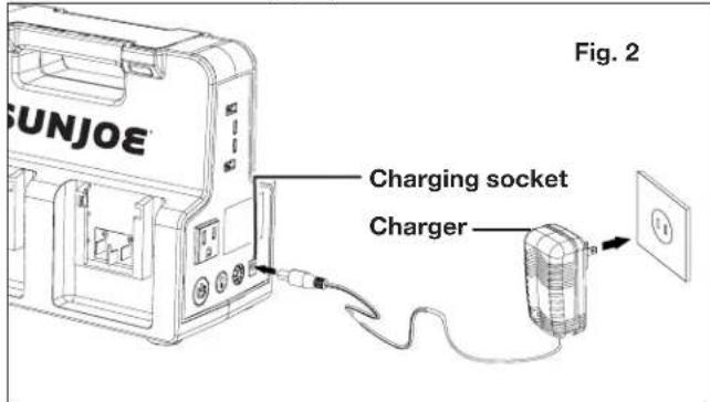 Sun Joe 24V300WI - Charging Operation - 1
