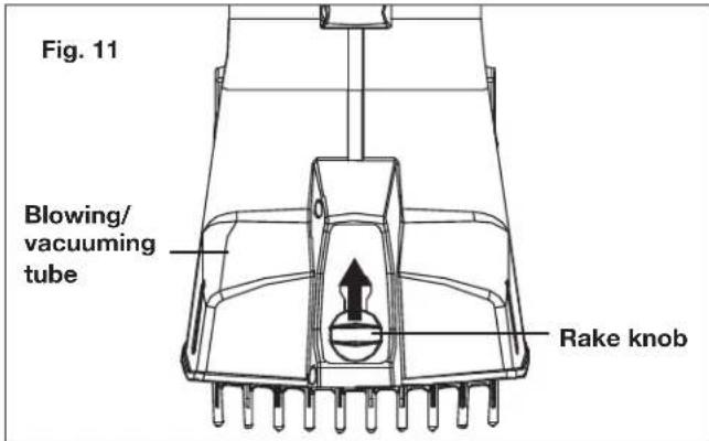 Fig. 11 Blowing/ vacuuming tube Rake knob