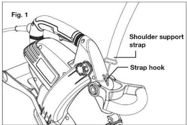 Fig. 1 Shoulder support strap Strap hook