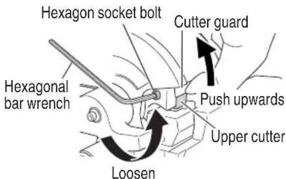 HiKOKI VB3616DA - Removing the upper cutter - 1