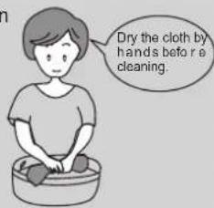 Dry the cloth by hands before re cleaning.