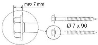 max 7 mm Ø 7 x 90