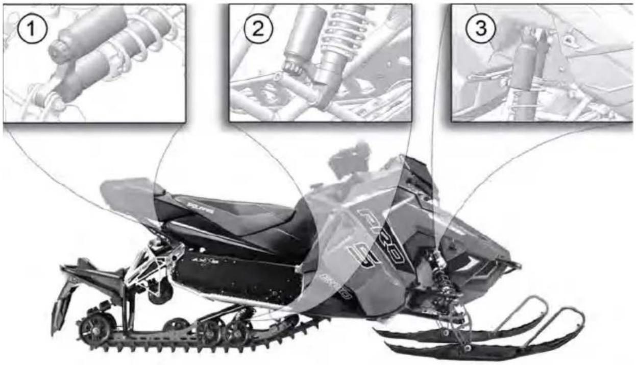 POLARIS 850 Switchback ProS (2020) - EMPLACEMENTS D'AMORTISSEUR - 1
