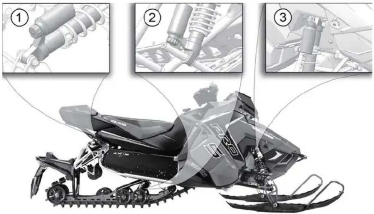 POLARIS 850 Rush XCR (2019) - EMPLACEMENTS D'AMORTISSEUR - 1