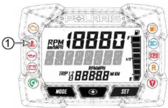 POLARIS 550 Voyageur 155 (2017) - TÉMOINS DE SURCHAUFFE DU MOTEUR TÉMOIN DE TEMPERATURE EXCESSIVE (BLOC-INSTRUMENTS DES SÉRIE) - 1