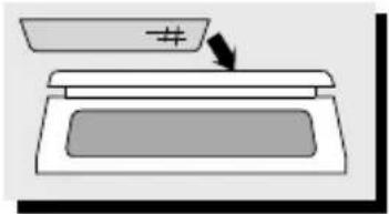 Diagram showing a printer with a minus sign and an arrow pointing to it, likely indicating a discount or offset.
