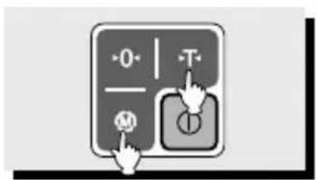 Diagram showing a control panel with buttons labeled 'M' and 'T', indicating input or operation states.