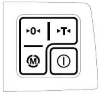 Control panel interface with directional buttons and labeled icons