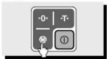 User interface button with numeric keypad and control buttons, featuring a cursor clicking the button