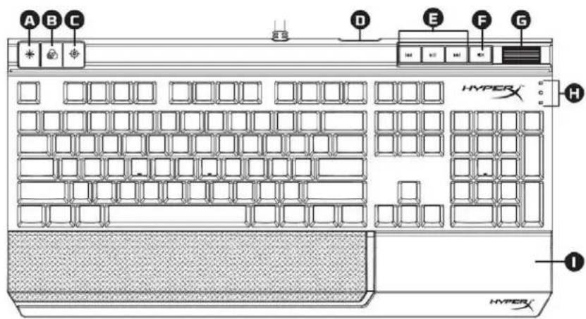 KINGSTON Hyperx Alloy Elite - 063op KlaBnaTpybI: - 1