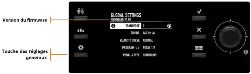 Studiologic Numa X Piano GT - Réglages généraux (Global settings) - 1