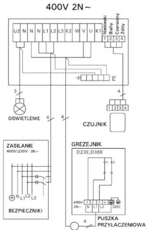 HARVIA Delta D23 HD230400 - Instalowanie modułu sterującego i czujników (D-E) - 8