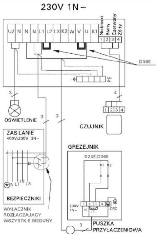 HARVIA Delta D23 HD230400 - Instalowanie modułu sterującego i czujników (D-E) - 9