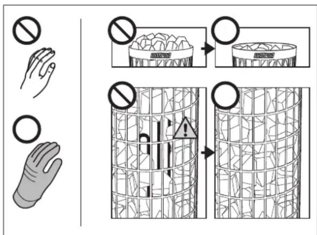 HARVIA Cilindro PC110E HPCS11U3H - Please note when placing the stones: - 1
