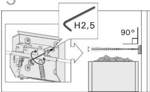 HARVIA SFED530 - Befestigung des Sicherheitschalters - 3