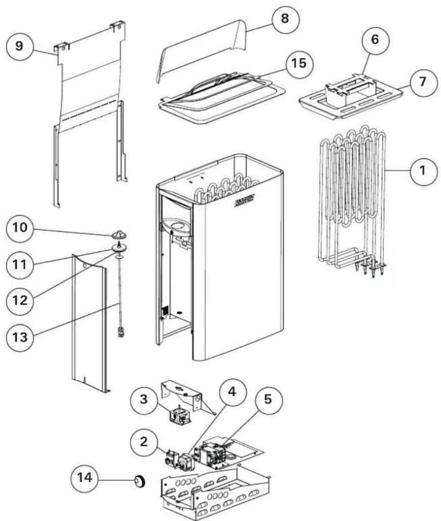 HARVIA The Wall SW80 HSW8U1B - SPARE PARTS - 1
