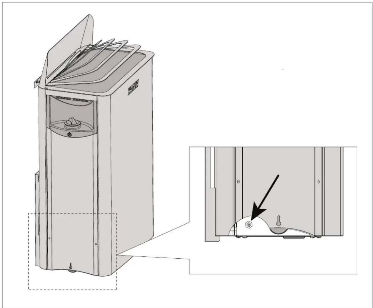 HARVIA The Wall SW80 HSWS8U1B - Réinitialisation de la sécurité surchauffe - 3