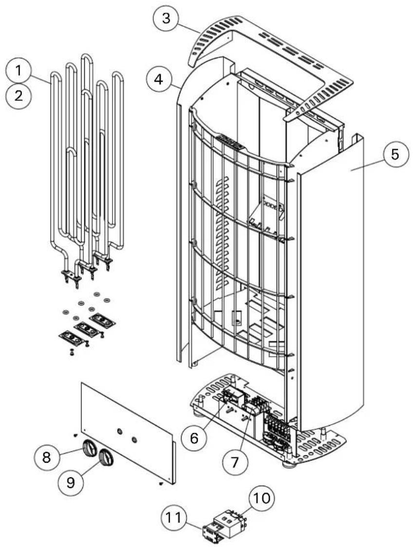 HARVIA Figaro FG70E HFGE700400M - PIEZAS DE REPUESTO - 1