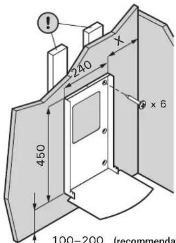 HARVIA Vega BX80E HBXE800400 - Befestigung des Saunaofens an der Wand Siehe Abbildung 7. - 2