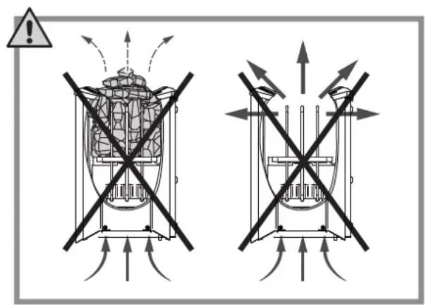 HARVIA Vega BX80E HBXE800400 - Beachten Sie beim Platzieren der Steine Folgendes: - 2